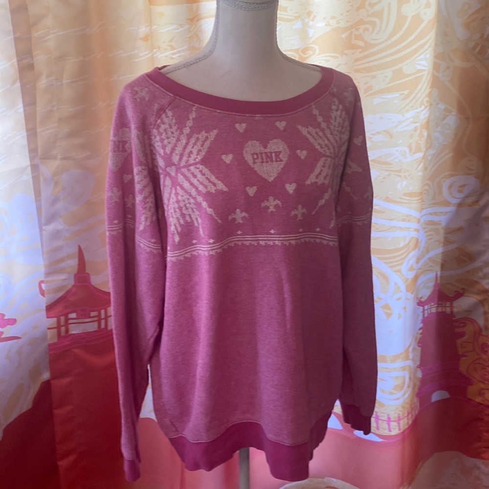VICTORIA SECRET PINK OVERSIZED SWEATSHIRT SIZE SMALL